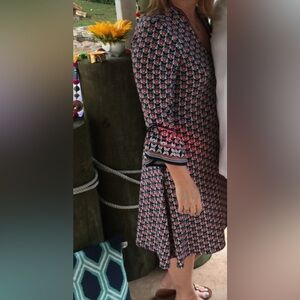 Max Edition Women's A-line Dress L Multicolor Geometric Knee Length